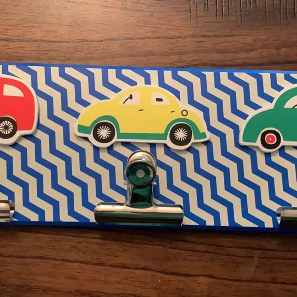 Baby Toddler Boy Decoration with Cars Primary Colors and Clips